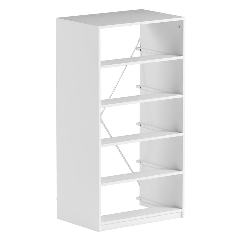 Commode moderne à 5 tiroirs en tissu avec cadre en bois robuste