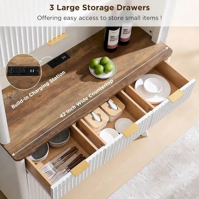 Meuble de bar à vin 72, meuble de bar à café moderne en bois avec lumières LED - N/A