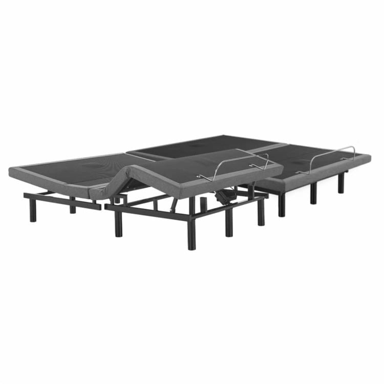 Sommier réglable anti-douleur, électrique avec massage de tête et de pieds inclinable à 3 vitesses, télécommande sans fil, chargeur ports USB