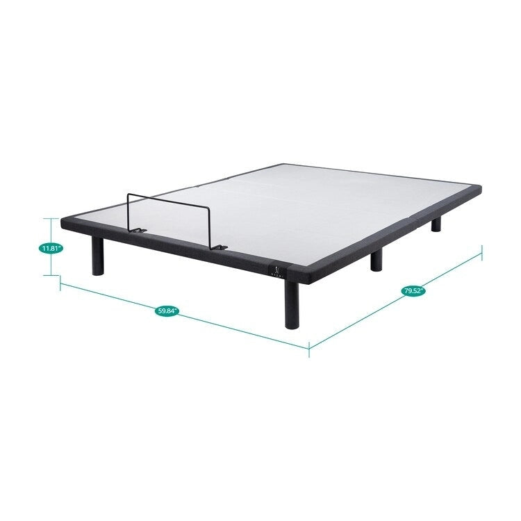 Sommier réglable anti-douleur, électrique avec massage de tête et de pieds inclinable à 3 vitesses, télécommande sans fil, chargeur ports USB