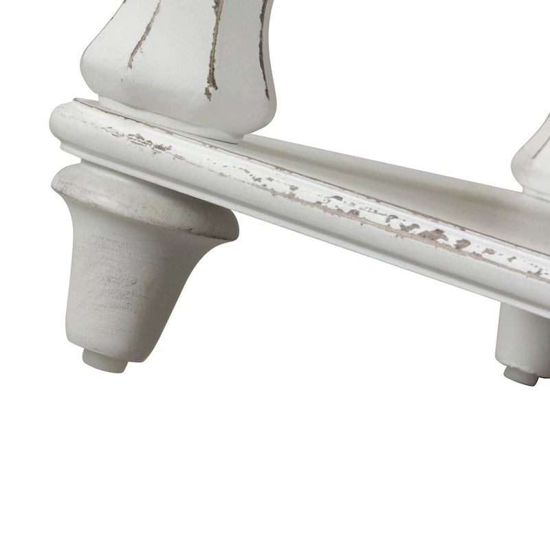 Banc de lit écorce vieillie blanc antique