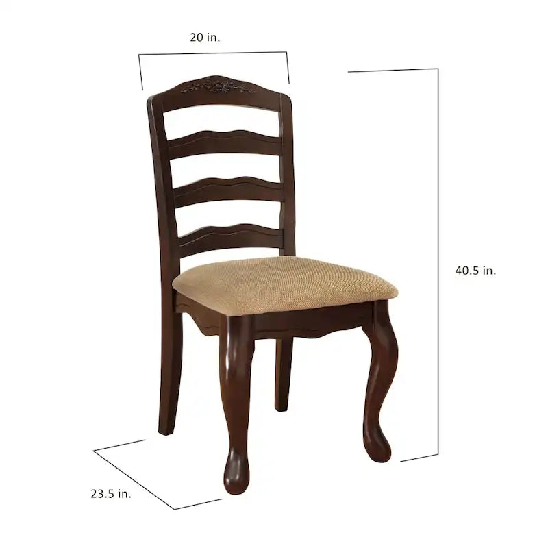 Chaises de salle à manger traditionnelles en bois à dossier échelle (lot de 2)