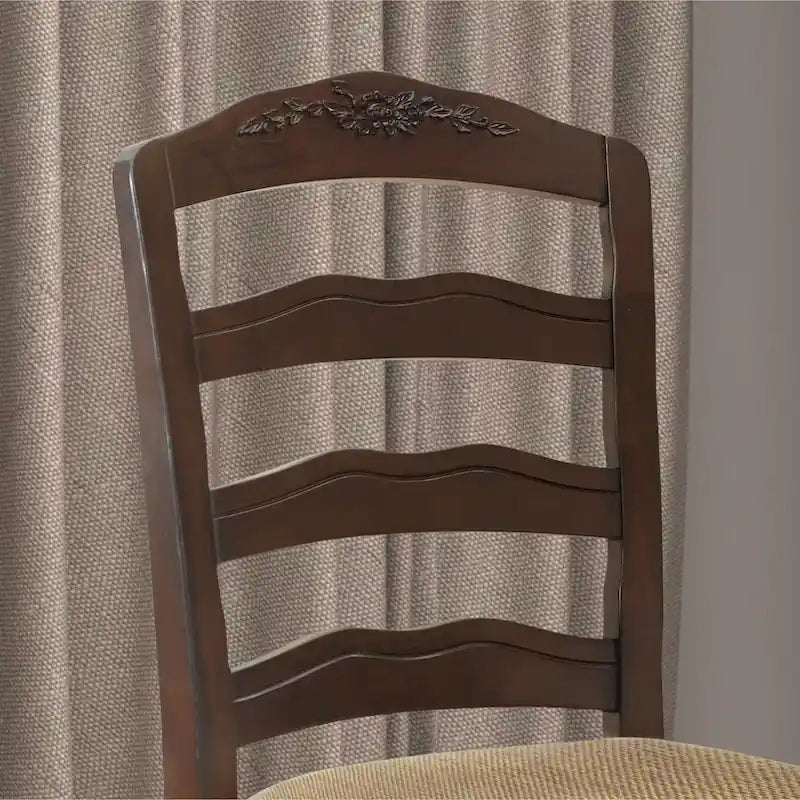 Chaises de salle à manger traditionnelles en bois à dossier échelle (lot de 2)