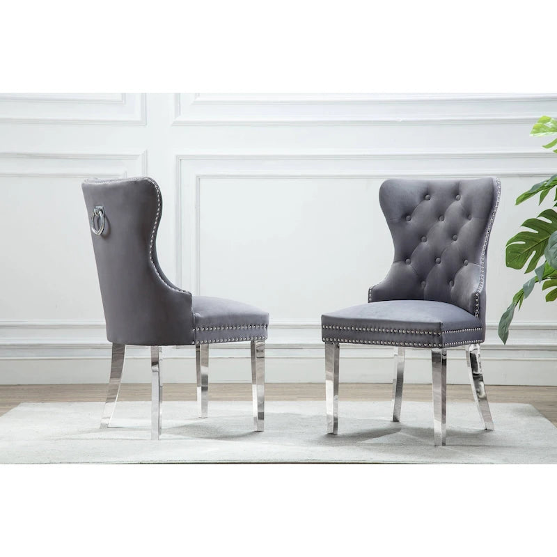 Chaises de salle à manger capitonnées (lot de 2)