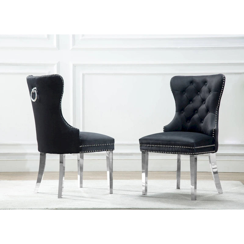Chaises de salle à manger capitonnées (lot de 2)