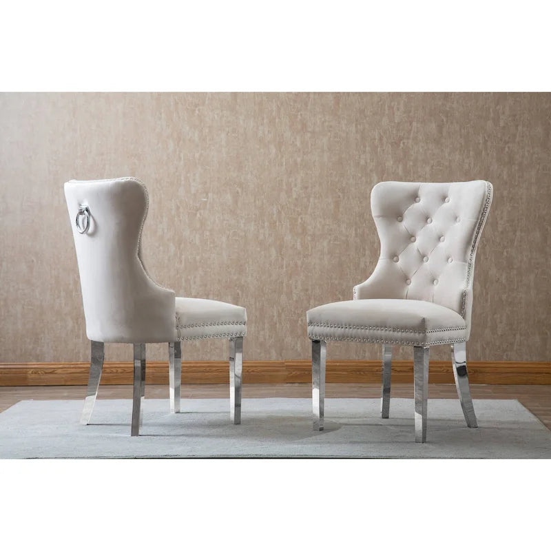 Chaises de salle à manger capitonnées (lot de 2)