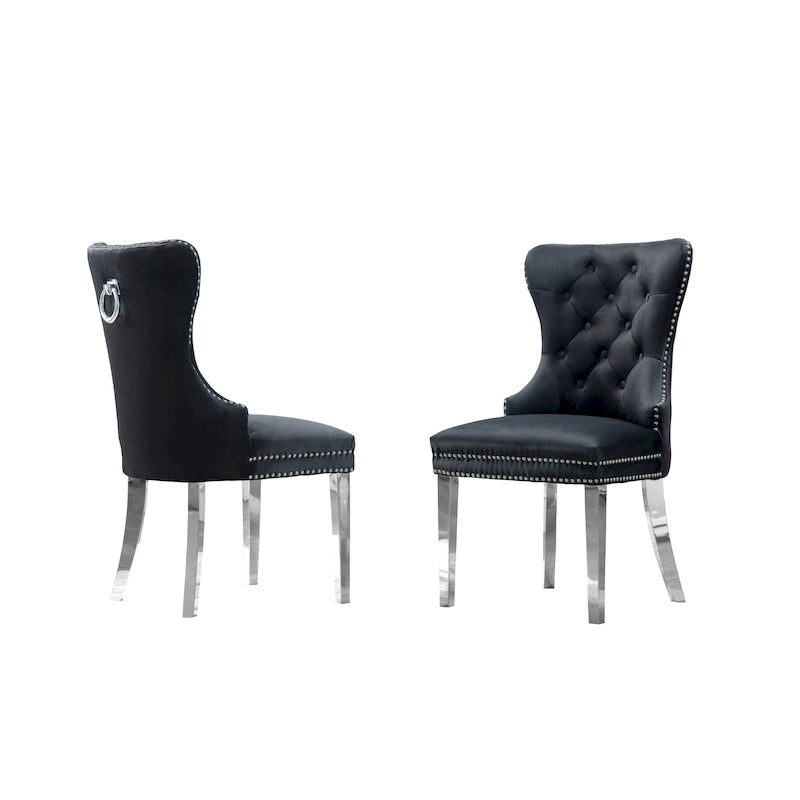 Chaises de salle à manger capitonnées (lot de 2)