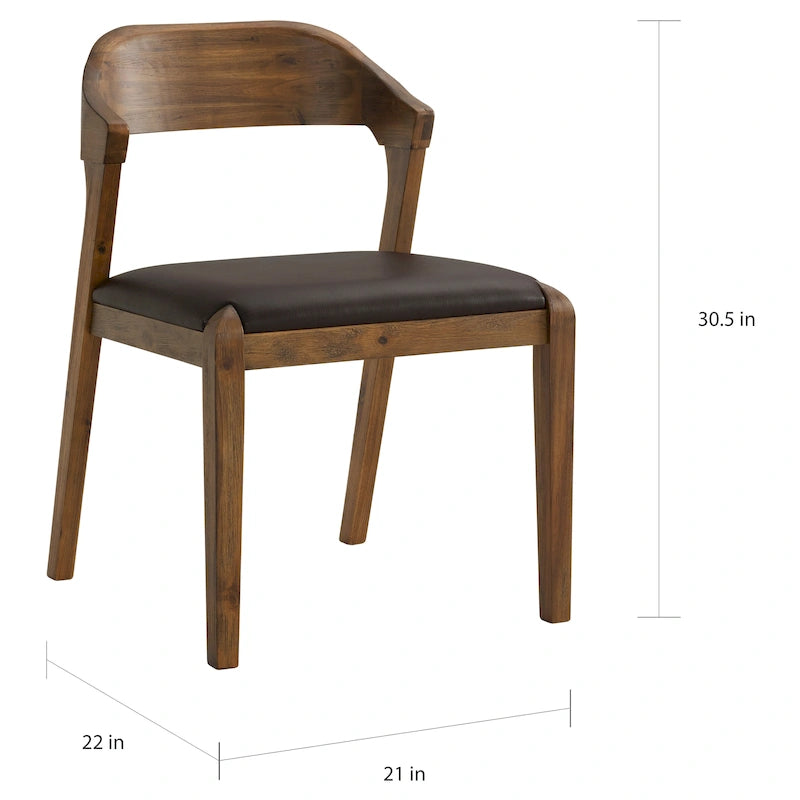 Chaise de salle à manger en bois du milieu du siècle