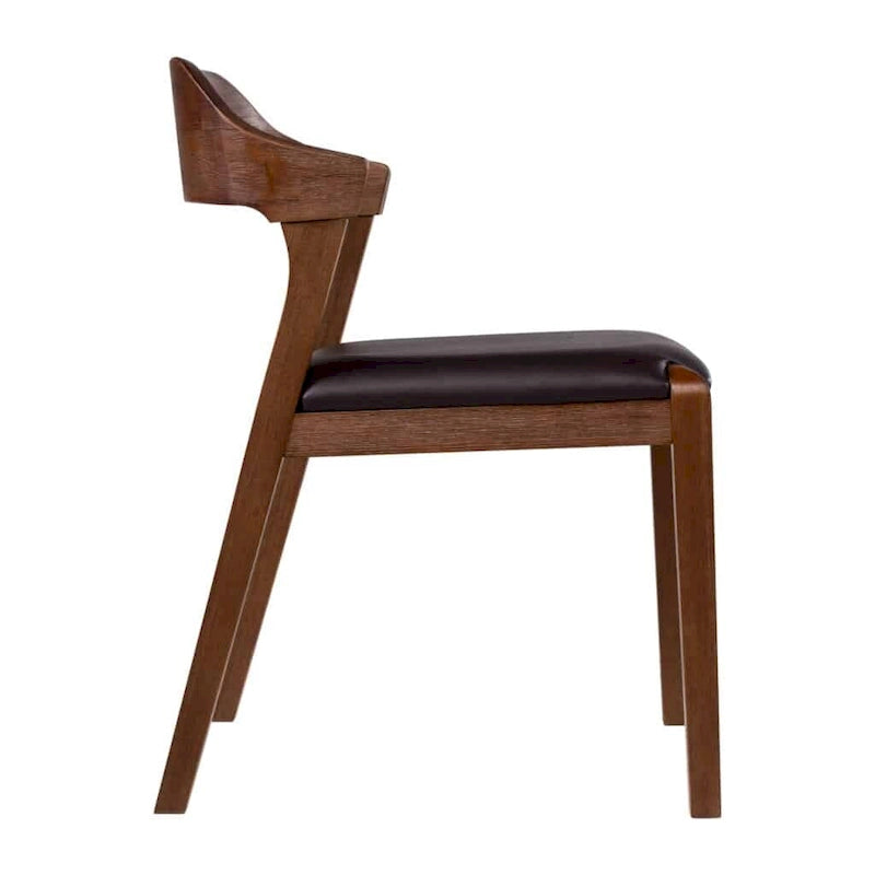 Chaise de salle à manger en bois du milieu du siècle