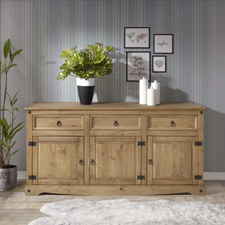 Buffet campagnard en bois de 65 po