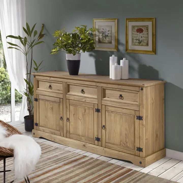 Buffet campagnard en bois de 65 po