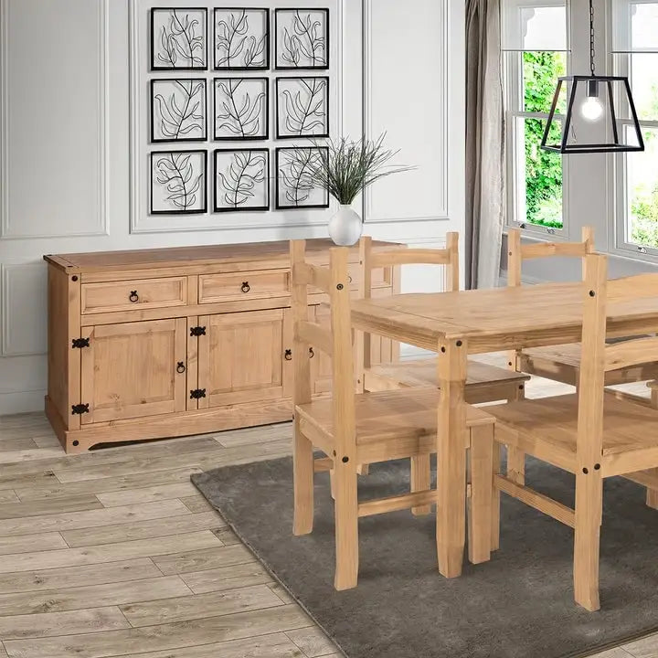Buffet campagnard en bois de 65 po
