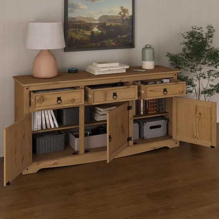 Buffet campagnard en bois de 65 po