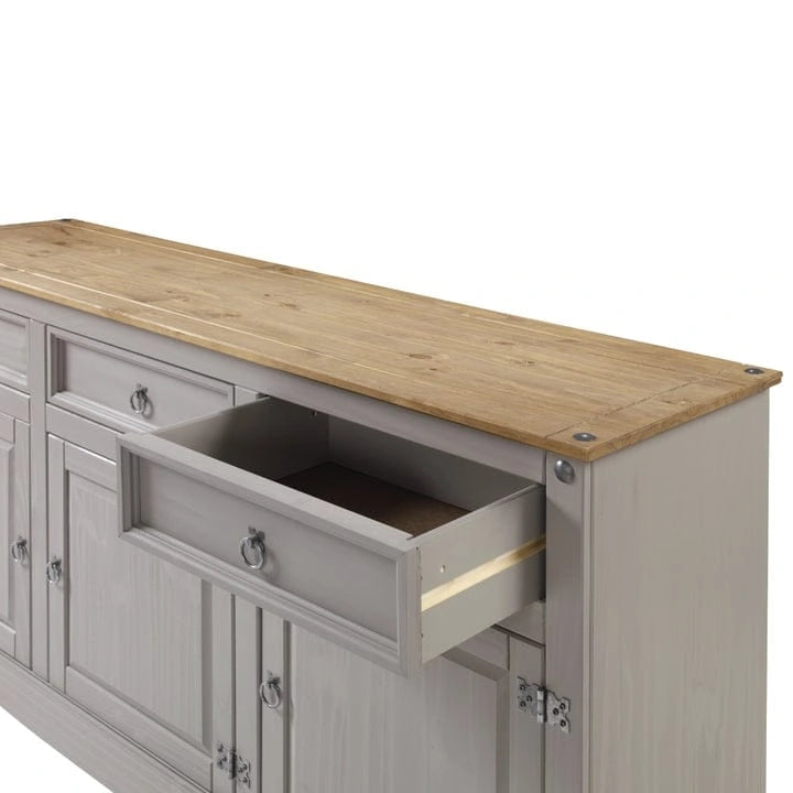 Buffet campagnard en bois de 65 po