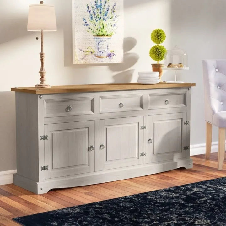 Buffet campagnard en bois de 65 po
