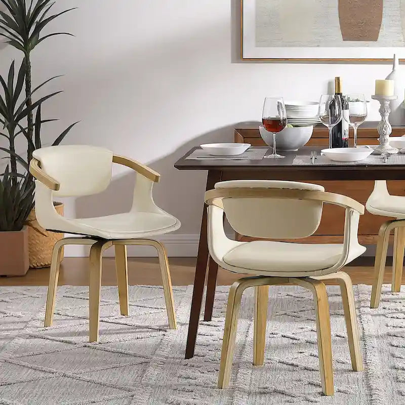 Chaise de salle à manger pivotante moderne avec assise rembourrée, rotation à 360° pour la cuisine et le salon