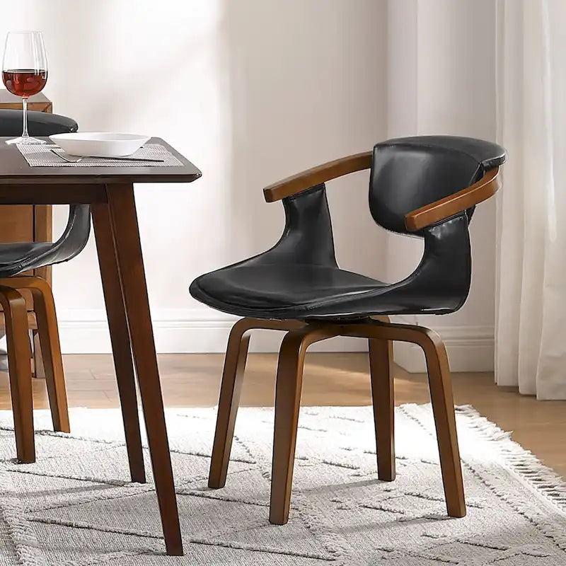 Chaise de salle à manger pivotante moderne avec assise rembourrée, rotation à 360° pour la cuisine et le salon