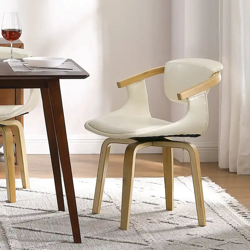 Chaise de salle à manger pivotante moderne avec assise rembourrée, rotation à 360° pour la cuisine et le salon