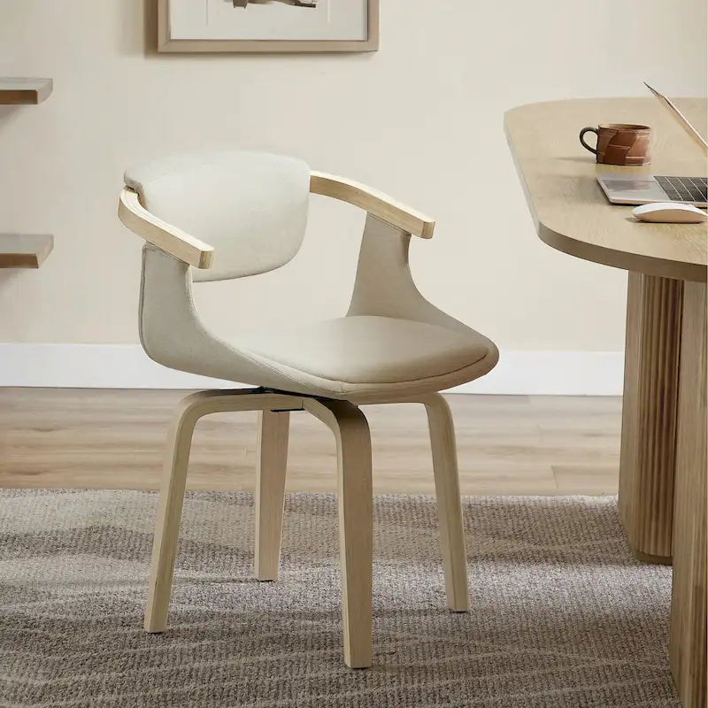 Chaise de salle à manger pivotante moderne avec assise rembourrée, rotation à 360° pour la cuisine et le salon