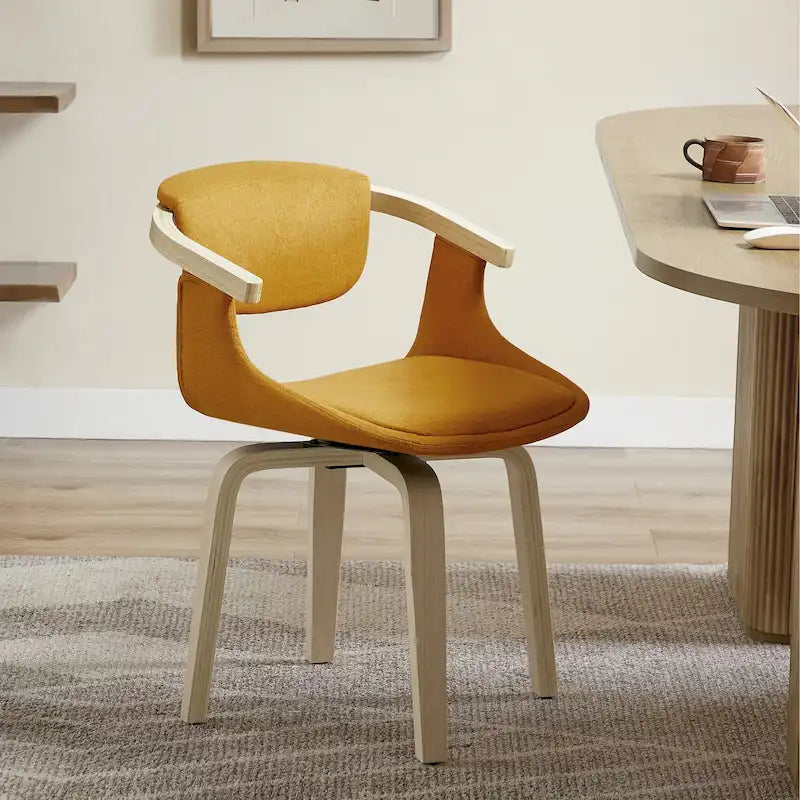 Chaise de salle à manger pivotante moderne avec assise rembourrée, rotation à 360° pour la cuisine et le salon