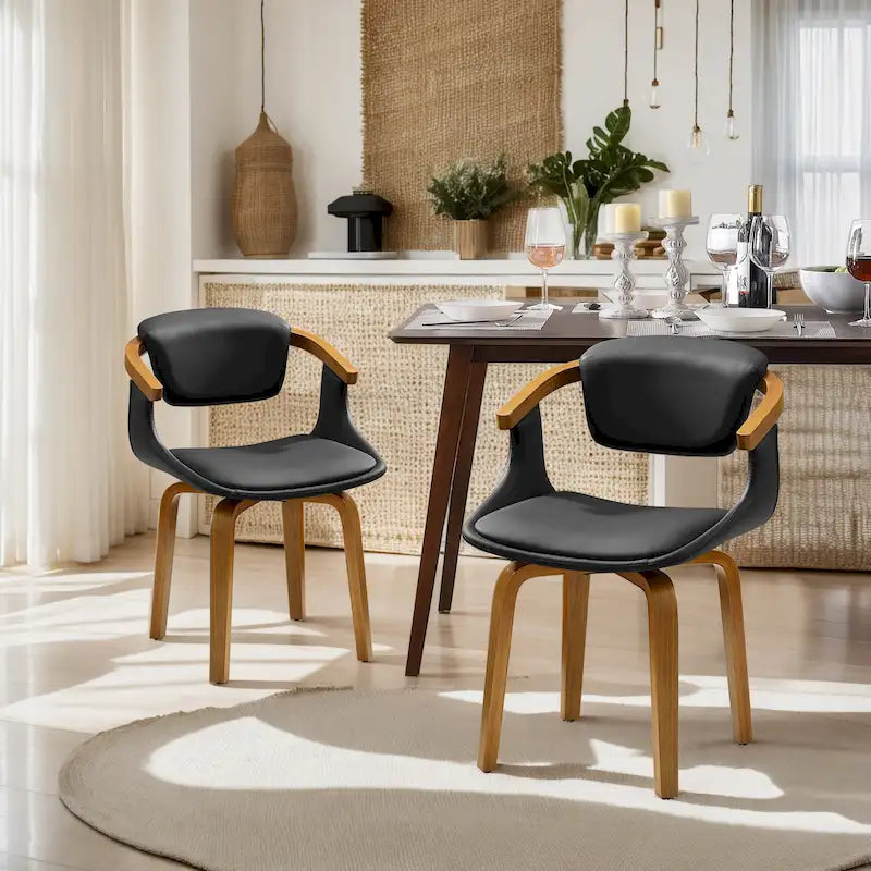 Chaise de salle à manger pivotante moderne avec assise rembourrée, rotation à 360° pour la cuisine et le salon