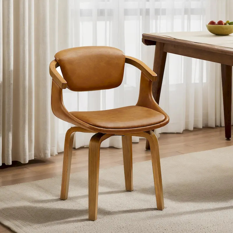 Chaise de salle à manger pivotante moderne avec assise rembourrée, rotation à 360° pour la cuisine et le salon