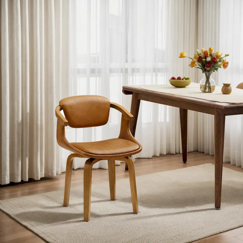 Chaise de salle à manger pivotante moderne avec assise rembourrée, rotation à 360° pour la cuisine et le salon