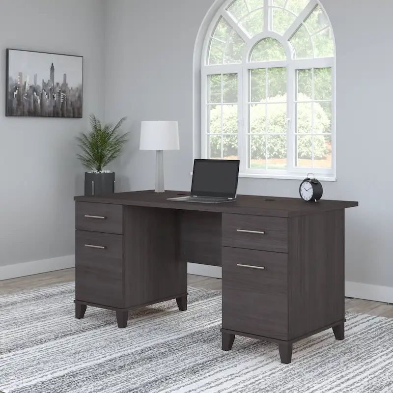 Bureau d'ordinateur avec tiroirs