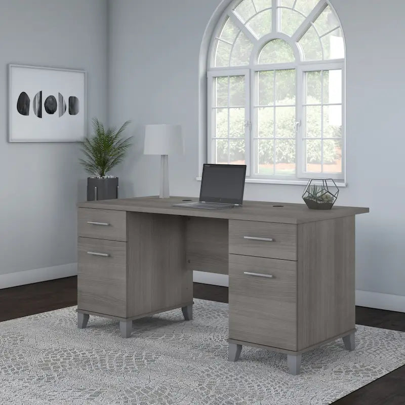 Bureau d'ordinateur avec tiroirs