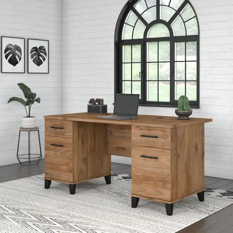 Bureau d'ordinateur avec tiroirs