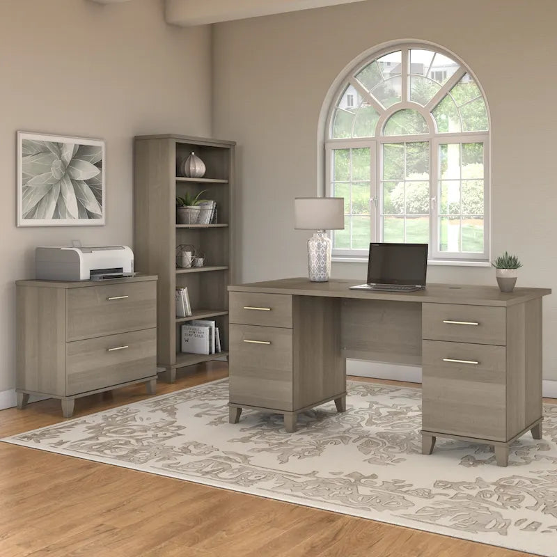 Bureau d'ordinateur avec tiroirs