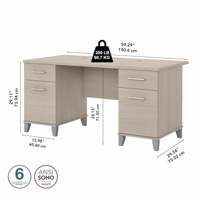 Bureau d'ordinateur avec tiroirs
