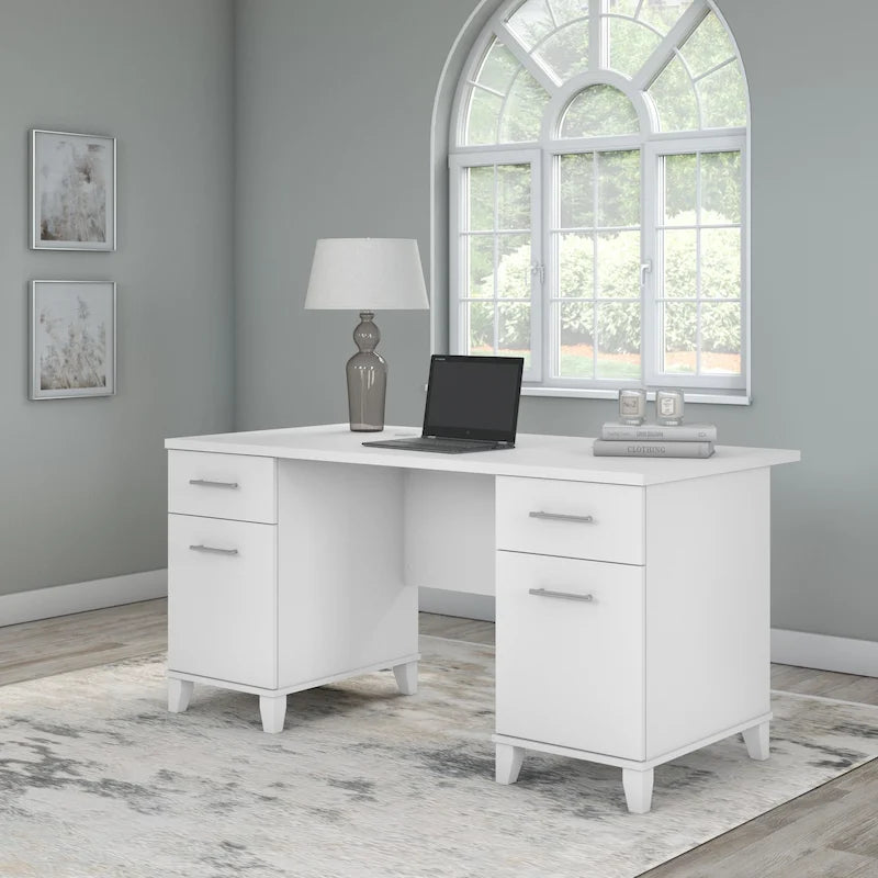Bureau d'ordinateur avec tiroirs