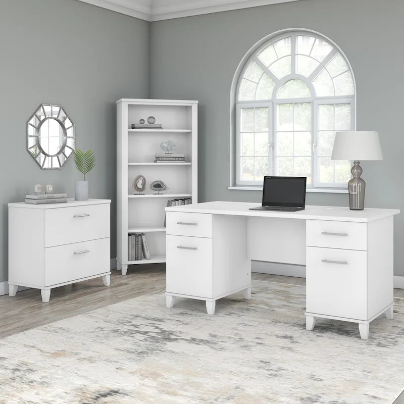 Bureau d'ordinateur avec tiroirs