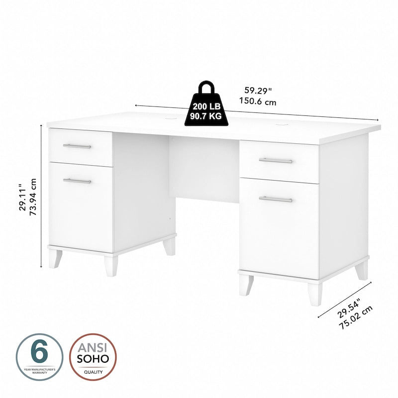 Bureau d'ordinateur avec tiroirs