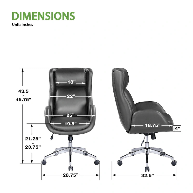 Chaise de bureau en similicuir