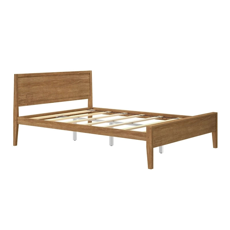 Lit Queen avec tête de lit à panneaux, modèle « Plank and Beam »