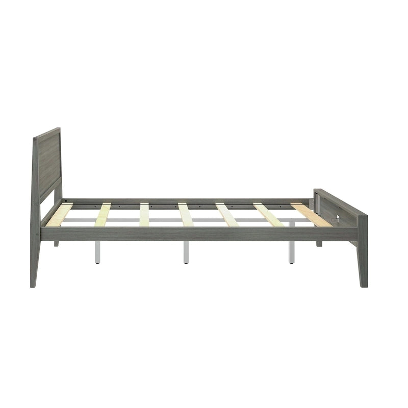 Lit Queen avec tête de lit à panneaux, modèle « Plank and Beam »