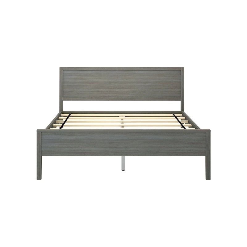 Lit Queen avec tête de lit à panneaux, modèle « Plank and Beam »