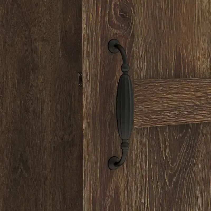 Armoire penderie double battant en noyer vieilli rustique avec 1 tiroir