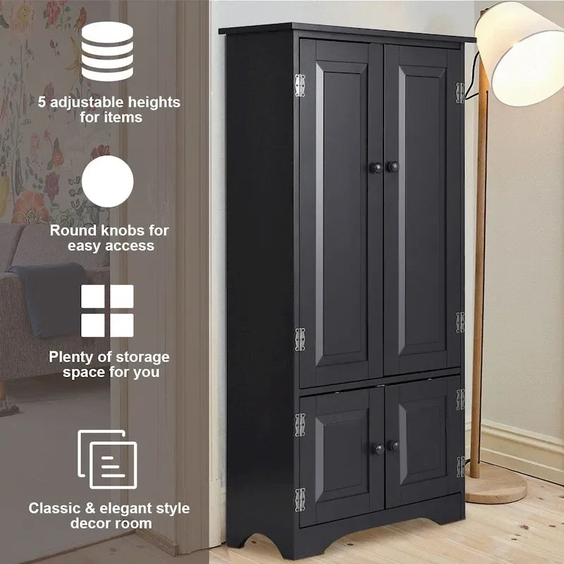 Armoire de rangement avec étagères réglables