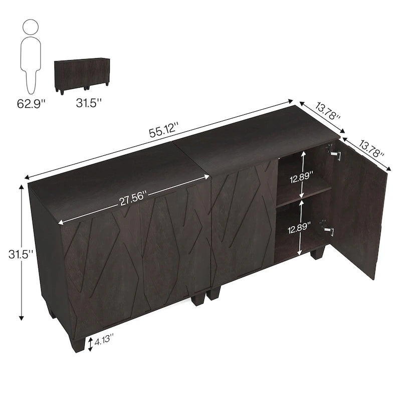 Grand buffet vintage pour cuisine et salle à manger