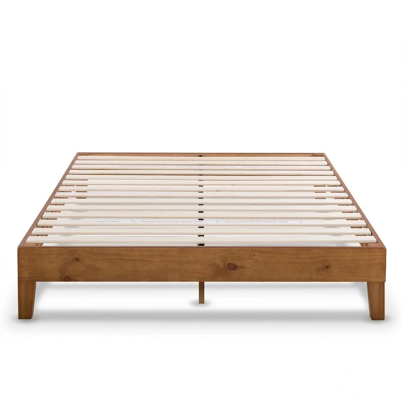 Cadre de lit plateforme grand en bois massif 12 pouces