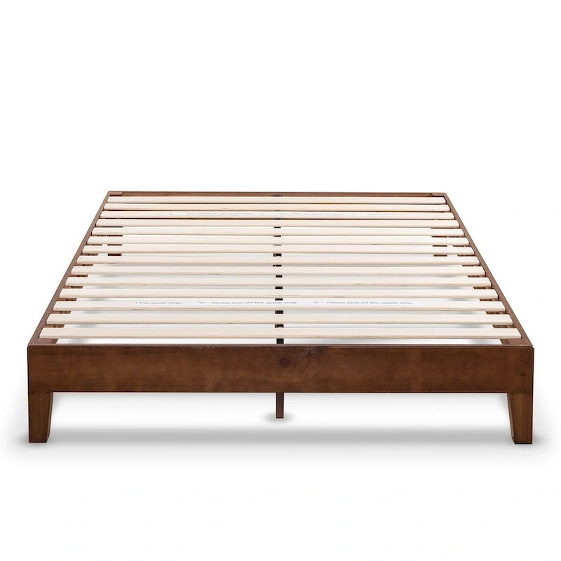 Cadre de lit plateforme grand en bois massif 12 pouces