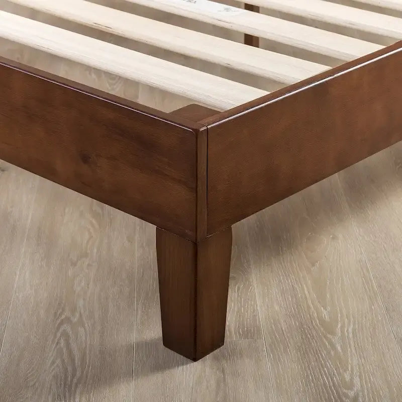 Cadre de lit plateforme grand en bois massif 12 pouces
