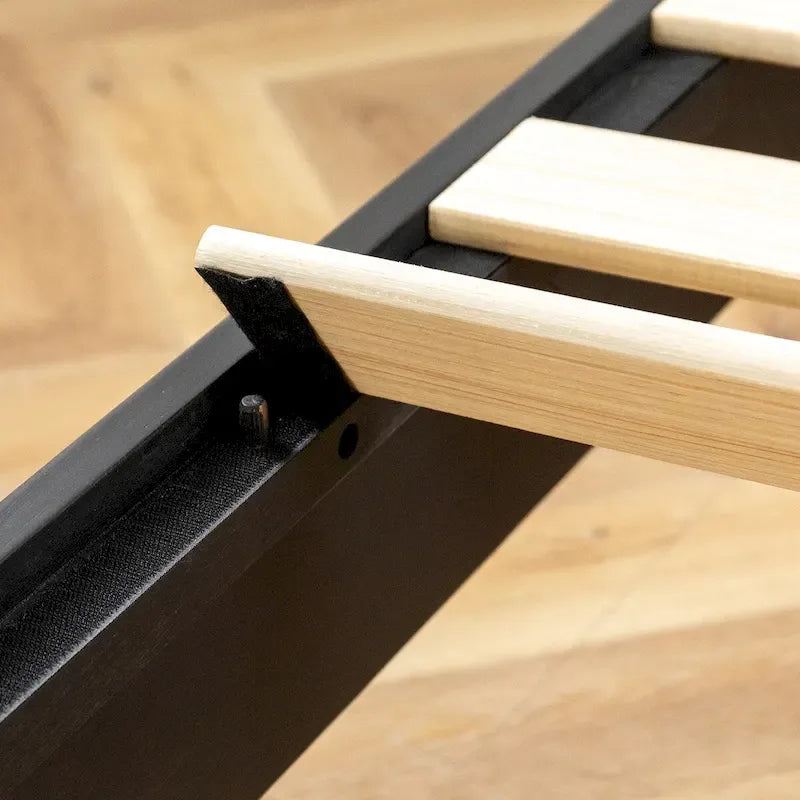 Cadre de lit plateforme grand en bois massif 12 pouces