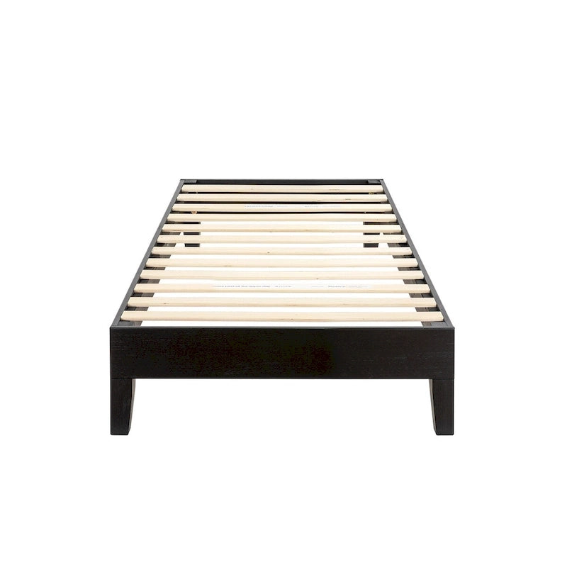 Cadre de lit plateforme grand en bois massif 12 pouces