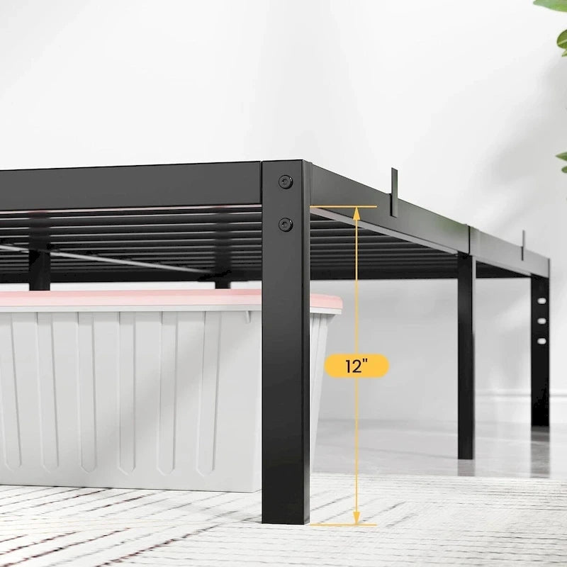 Cadre de lit 14 pouces avec rangement, capacité de charge jusqu'à 360 kg, sommier tapissier non requis