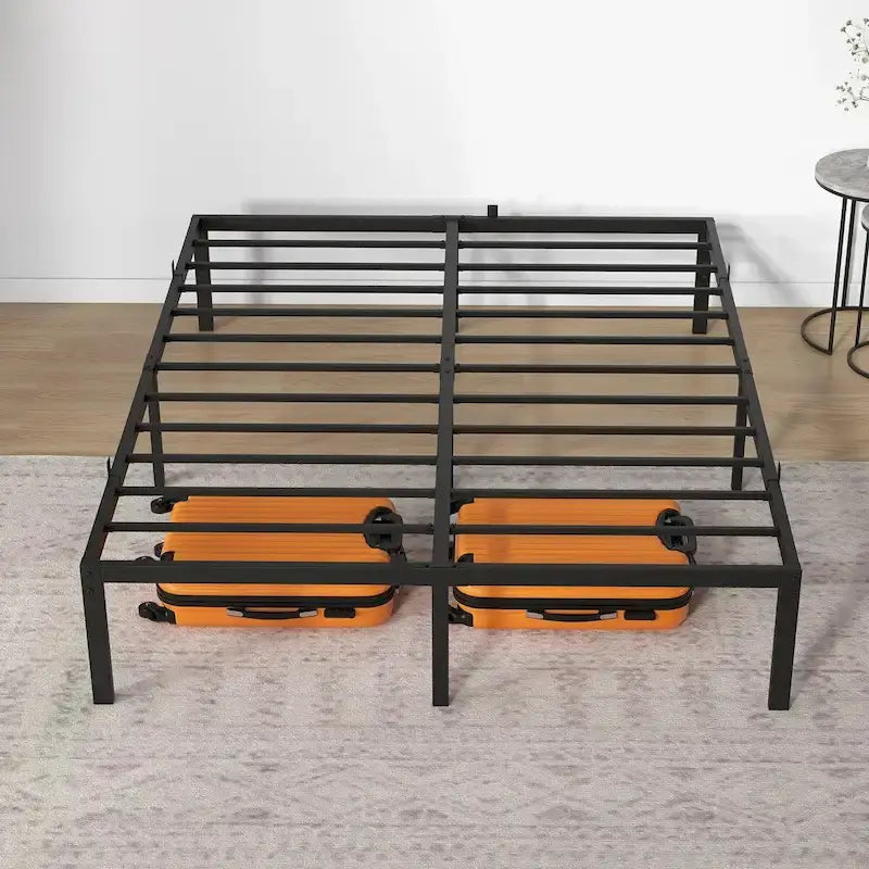 Cadre de lit 14 pouces avec rangement, capacité de charge jusqu'à 360 kg, sommier tapissier non requis