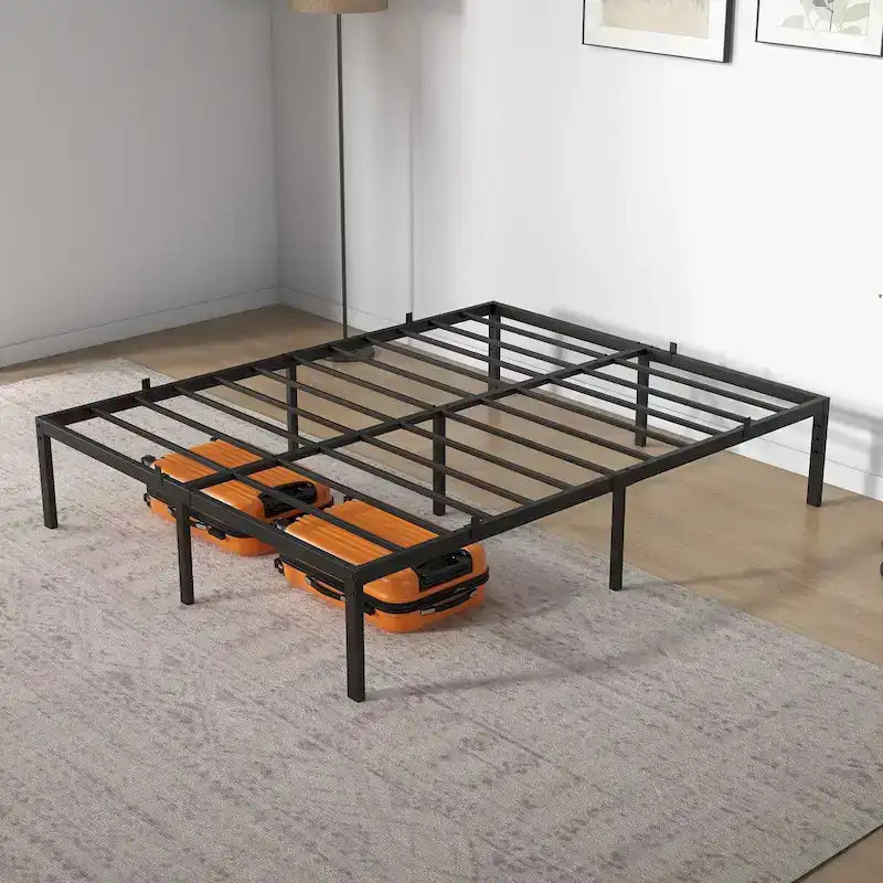 Cadre de lit 14 pouces avec rangement, capacité de charge jusqu'à 360 kg, sommier tapissier non requis